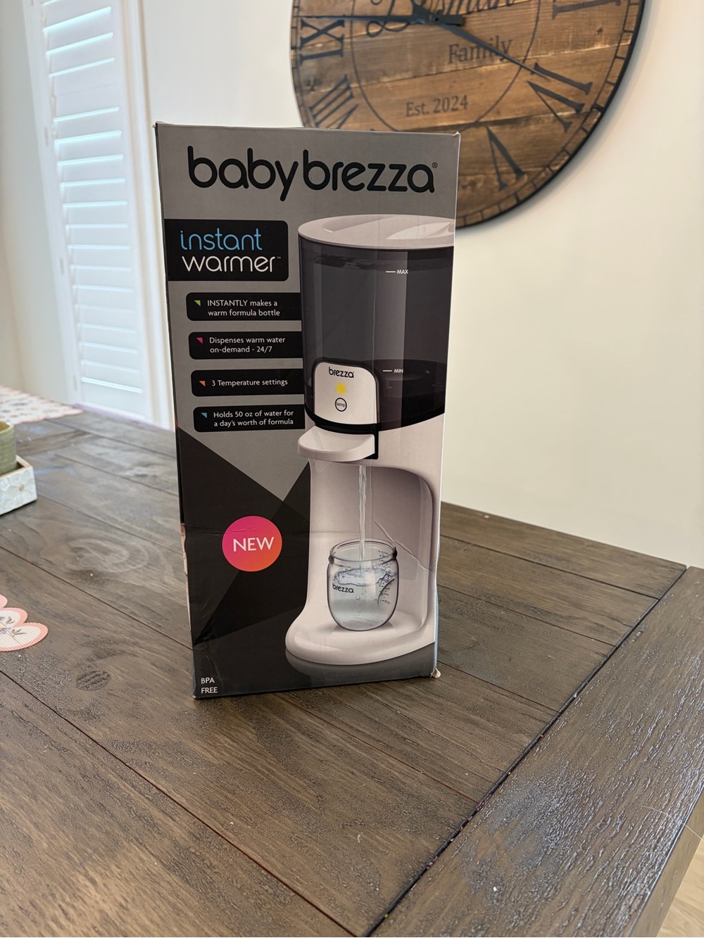 White Baby Bottle Water Dispenser with Dark Smoke Reservoir
